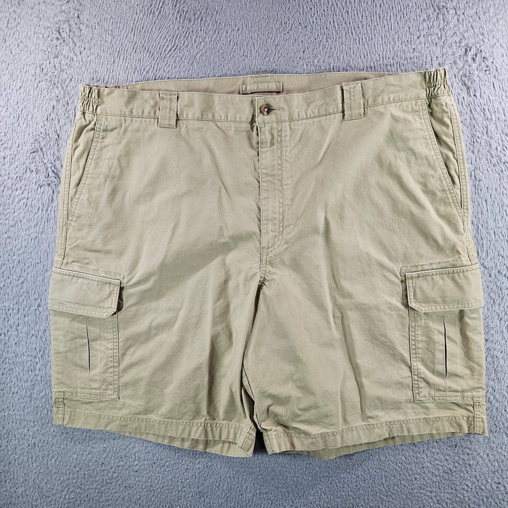 LL Bean Mens Comfort Waist Cargo Shorts Khaki Tan Cotton 44W